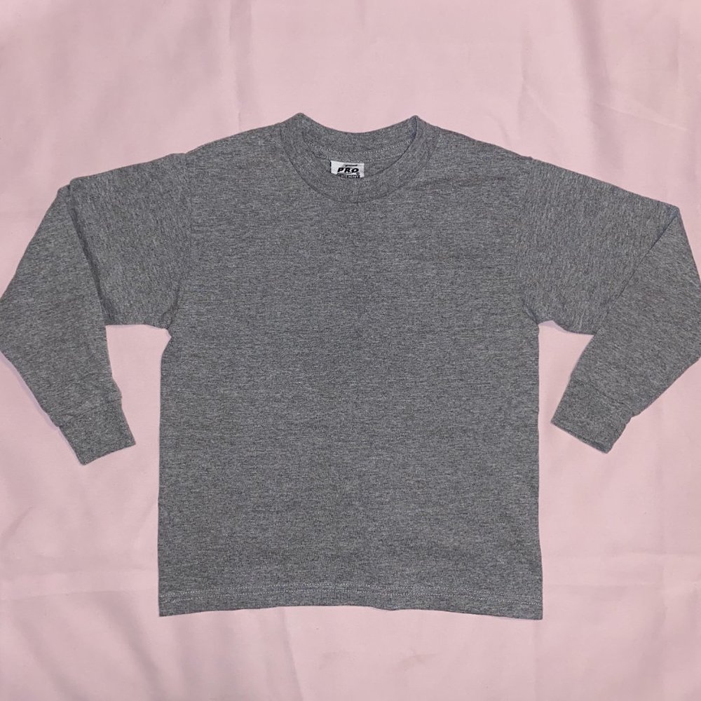 Kid's Pro5 Plain Gray Long Sleeve Top, M